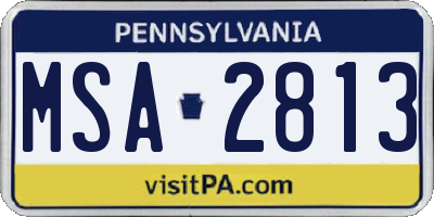 PA license plate MSA2813