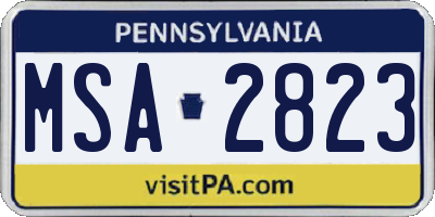 PA license plate MSA2823