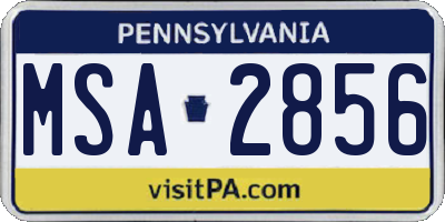 PA license plate MSA2856