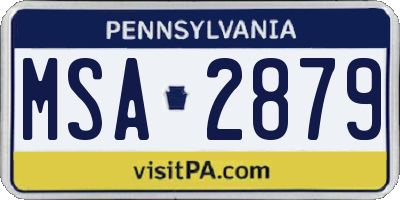 PA license plate MSA2879