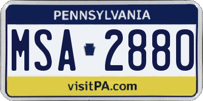 PA license plate MSA2880