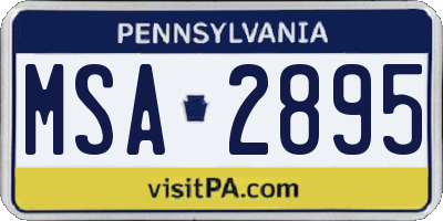 PA license plate MSA2895