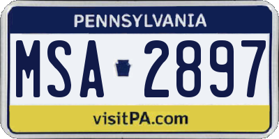 PA license plate MSA2897
