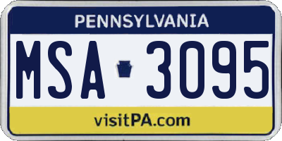 PA license plate MSA3095