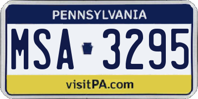 PA license plate MSA3295