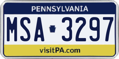 PA license plate MSA3297