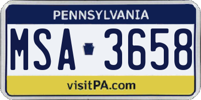 PA license plate MSA3658