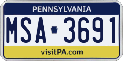 PA license plate MSA3691