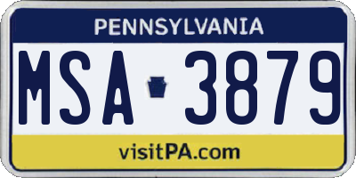 PA license plate MSA3879