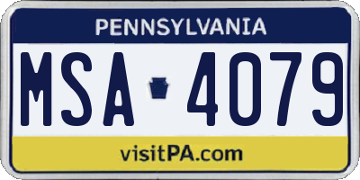 PA license plate MSA4079