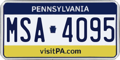 PA license plate MSA4095
