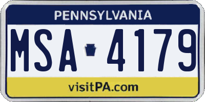 PA license plate MSA4179