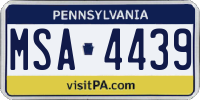 PA license plate MSA4439