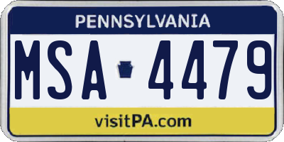 PA license plate MSA4479