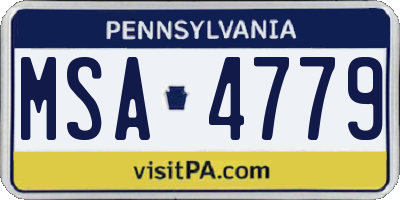 PA license plate MSA4779
