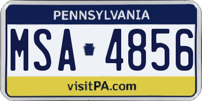 PA license plate MSA4856