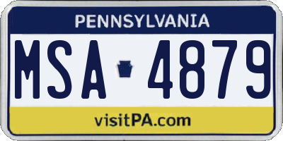 PA license plate MSA4879