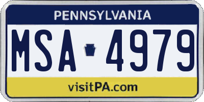 PA license plate MSA4979