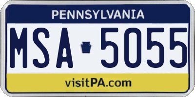 PA license plate MSA5055