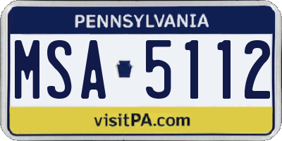 PA license plate MSA5112