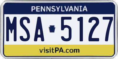 PA license plate MSA5127
