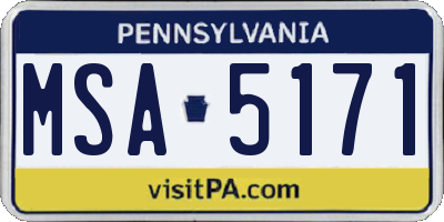 PA license plate MSA5171