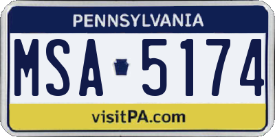 PA license plate MSA5174