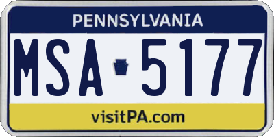 PA license plate MSA5177