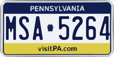 PA license plate MSA5264
