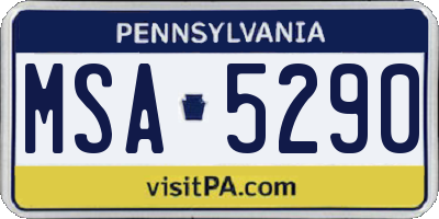 PA license plate MSA5290
