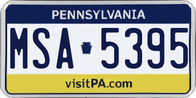 PA license plate MSA5395