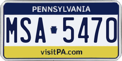 PA license plate MSA5470