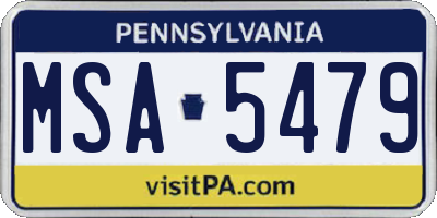 PA license plate MSA5479