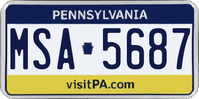 PA license plate MSA5687