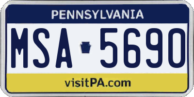 PA license plate MSA5690