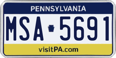 PA license plate MSA5691