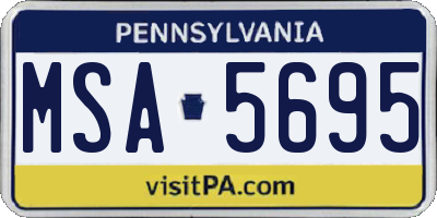 PA license plate MSA5695