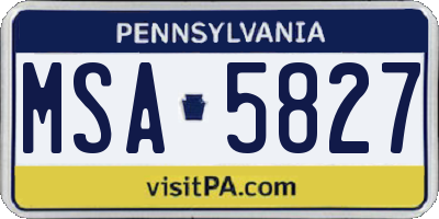 PA license plate MSA5827