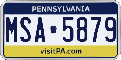 PA license plate MSA5879