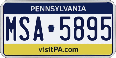 PA license plate MSA5895