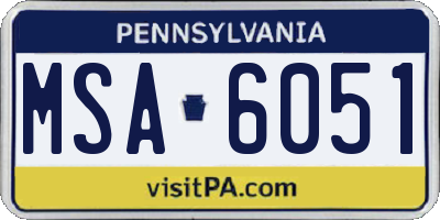 PA license plate MSA6051