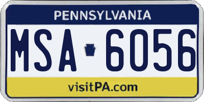 PA license plate MSA6056