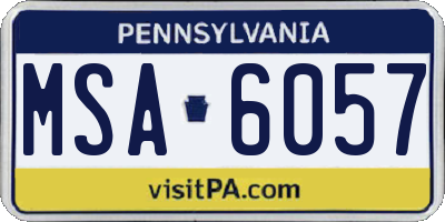 PA license plate MSA6057