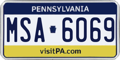 PA license plate MSA6069