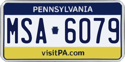 PA license plate MSA6079