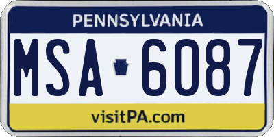 PA license plate MSA6087