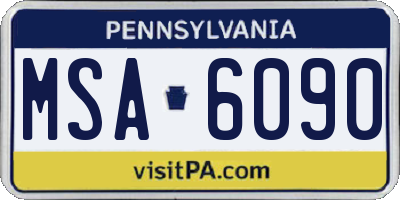 PA license plate MSA6090