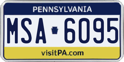 PA license plate MSA6095