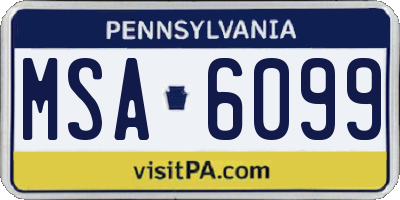 PA license plate MSA6099