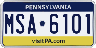 PA license plate MSA6101
